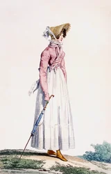 Damska letnia sukienka, tabliczka z „Incroyable et Marvelous”, grawerowana przez Georgesa Jacquesa Gatine (1773-1831), wyd. Paryż, 1815
