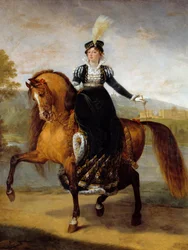 Portret konny Katarzyny Wirtembergii, żony Hieronima Bonaparte, królowej Wesfalii (1783-1835). Obraz Antoine Jean Gros (1771-1835)