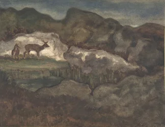 Izardy w lodowcach kozica pirenejska, 1810-75.