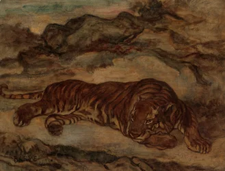 Tygrys w spoczynku, ca. 1850-65.