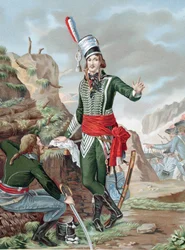 Francois Severin Marceau-Desgraviers (1769-1896) Francuski żołnierz rewolucyjny: republikańska armia La Vendee: walczył pod Fleurus, Moguncją, Mannheim i Koblencją. Śmiertelnie ranny pod Altenkirchen. Chromolitografia według obrazu.