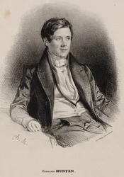 Portret pianisty i kompozytora Franza Hüntena 1793-1878.