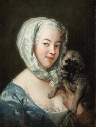 Marie de Rège, z domu Pesne, z mopsem