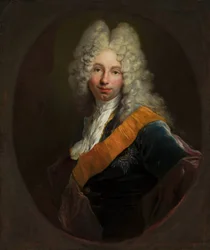 polski:  Portret mężczyzny w peruce i z orderem Czarnego Orła0 Friedrich Wilhelm Kettler (1692-1711)