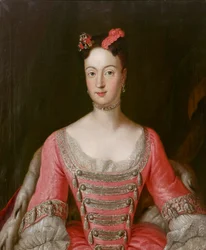 Księżniczka Pruska Wilhelmina (1709-1758), margrabina Brandenburgii-Bayreuth - Antoine Pesne (1683-1757). Olej na płótnie Wymiar : 79,5x65,5 cm Kolekcja prywatna