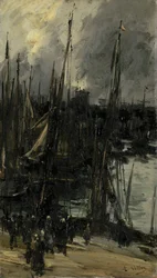 Widok na port w Dunkierce (lub Dieppe?)