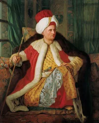 Portret Charlesa Graviera, hrabiego de Vergennes i ambasadora Francji, w stroju tureckim, druga połowa XVIII wieku
