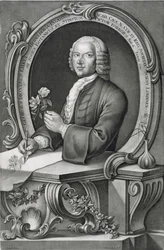 Portret Georga Dionizego Ehreta (1710-70) rytowany przez Johanna Jakoba Haida (1704-67)