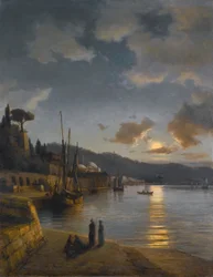 Turecki port w świetle księżyca
