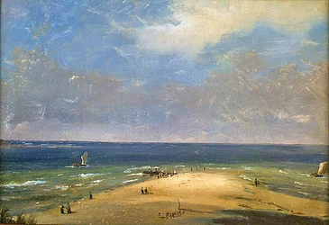 Plaża w Marsylii (olej na papierze)