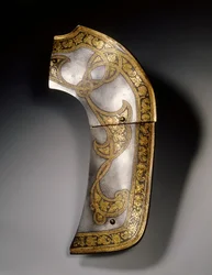 Talerz głowicowy siodła z garnituru "Flechtband" Rudolfa II i arcyksięcia Ernsta, Wiedeń, ok. 1571