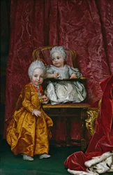 Hiszpański:  Los archiduques Fernando y María Ana de Austria Arcyksiążę Ferdynand i arcyksiężna Maria Anna z Austrii