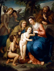Święta Rodzina ze św. Elżbietą, św. Janem Chrzcicielem i dwoma aniołami – Anton Raphael Mengs