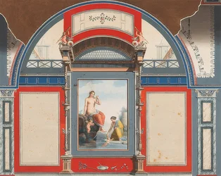 Mural rzymskiego domu na terenie Villa Negroni w Rzymie, Wenus i nimfa z erotkami. 1778