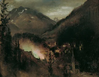 Wildbad Gastein wieczorem (przy bengalskim oświetleniu)