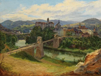 Widok na miasto Loket w Czechach (Elbogen an der Eger)