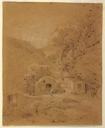 Rysunek, Widok krajobrazu między Neapolem a Salerno, 1820-30
