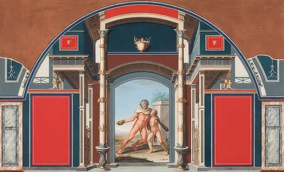 Malowidło ścienne z rzymskiego domu na terenie Villa Negroni w Rzymie, Pijany Herkules. 1781