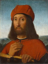 Portret mężczyzny z czerwonym beretem i książką