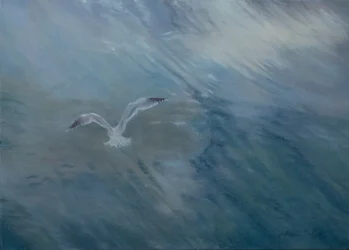 Odlatująca mewa, 2012 (olej na płótnie)