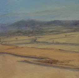 Zygzakowaty żywopłot, Somerset, 2022 (olej na płótnie)