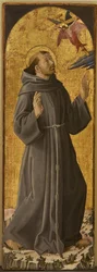 Saint Francois - Święty Franciszek z Asyżu par Romano, Antoniazzo (1430 / 35-1508). Olej na drewnie, format: 173x61,5, Muzeum Miejskie, Rieti
