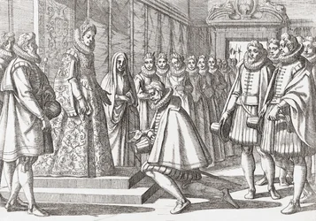 Filip III, król Hiszpanii przed Małgorzatą Austriacką