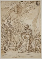 Aleksander z ciałem Dariusza(?)