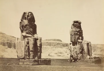 Kolosy Memnona, Teby, c. 1860.