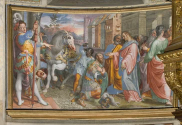 Apsyda, Antonio Campi, Spotkanie Jezusa z setnikiem Cornelio 1582-84