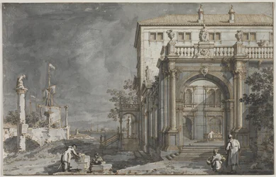 Capriccio: Pałac z dziedzińcem nad Zalewem