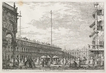 Widoki: Pałac Prokuratorów i kościół St. Géminien, Wenecja, 1735-1746.