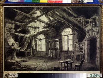 Scenografia do „Trzydziestu lat życia hazardzisty” Victora Henri-Josepha (Henri Joseph) Brahaina Ducange (1783-1833) Akwarela autorstwa Antonio Canoppi (1774-1832) 1822 Państwowe Centralne Muzeum Teatralne Bakhrushin, Moskwa