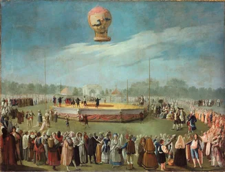 Wejście balonu w obecności dworu Karola IV, ok. godz. 1783