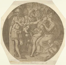 Mężczyzna żegnający się z kobietą, 1540-45.
