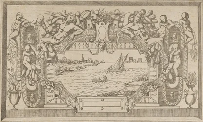 Pejzaż z ozdobną ramą, ca. 1543.