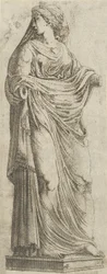 Kobieta zwrócona w prawo, 1540-45.