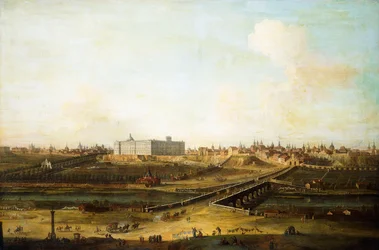 Madryt i Palacio Real z Zachodniego Brzegu Manzanares, 1752-53