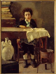 Mały chłopiec lub biedny chłopiec Obraz Antonio Manciniego (1852-1930) XIX w. Słońce. 1,3x0,97 m Paryż, Muzeum Orsay