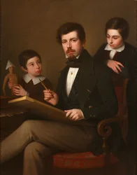 Autoportret z synami Carlosem i Vicente