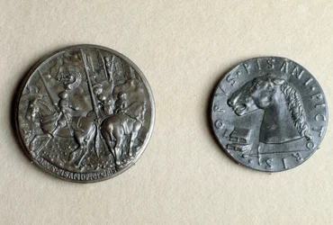 Medal Francesco Sforzy, władcy Cremony, na koniu (brąz)