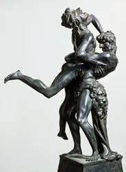 Herkules i Anteusz, około 1475, posąg z brązu, 46 cm, Włochy