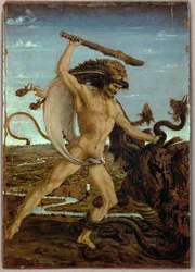 Herkules i Hydra (tempera na drewnie)