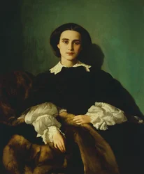 Portret szlachcianki Morrocchi autorstwa Antonio Puccinelli (1822-1897), ok. 1858, olej na płótnie