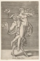 Satyr niosący nimfę, której prawe ramię jest owinięte wokół szyi satyra, z ..., ca. 1505-62.