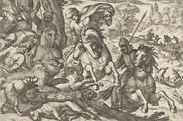 Polowanie na niedźwiedzie, z „Sceny polowania VI”, 1609.