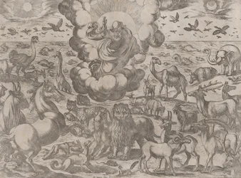 Bóg stwarzający zwierzęta, ca. 1590-1630.