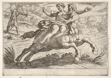 Nessus próbuje odebrać Dejanirę Herkulesowi: Nessus przytrzymuje Dejanirę na plecach w..., 1608.