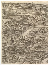 Plan miasta Rzymu. Część 4 z Santa Maria in Aracoeli, Forum Romanum, ..., 1645.