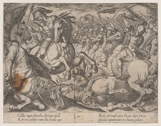 Ilustracja 4: Aleksander walczący z Persami, z Czynów Aleksandra Wielkiego, 1608.